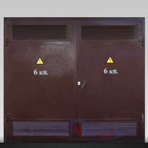 ДМ-2, дверь металлическая двупольная с вентиляционными решётками для электроподстанций