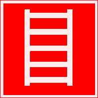 Пожарная лестница. Пожарный знак